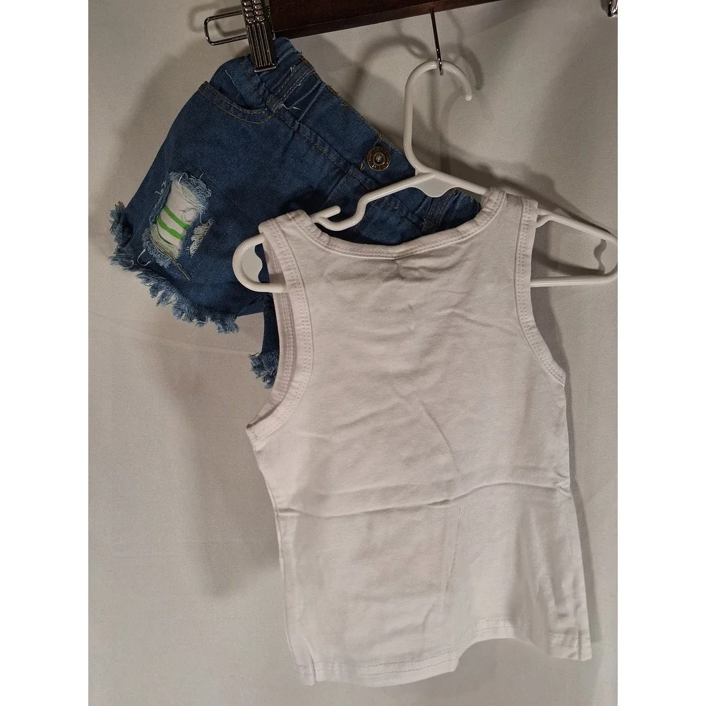 Kids One in a Melon Tank Top Denim Shorts Outfit Set Toddler‎